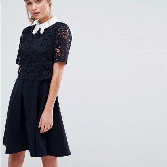 NWT Ted Baker Dixxy Lace Bodice Double Layer Dress